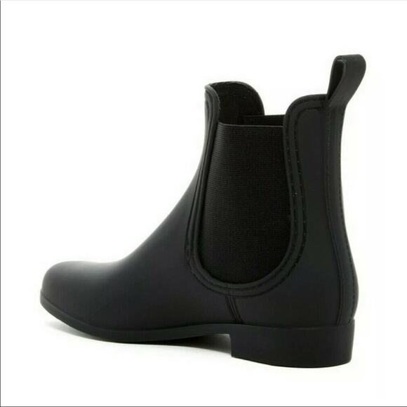 Jeffrey Campbell Womens Forecast Chelsea Rain Boots 6 Matt Black Waterproof NWOB - Picture 2 of 12